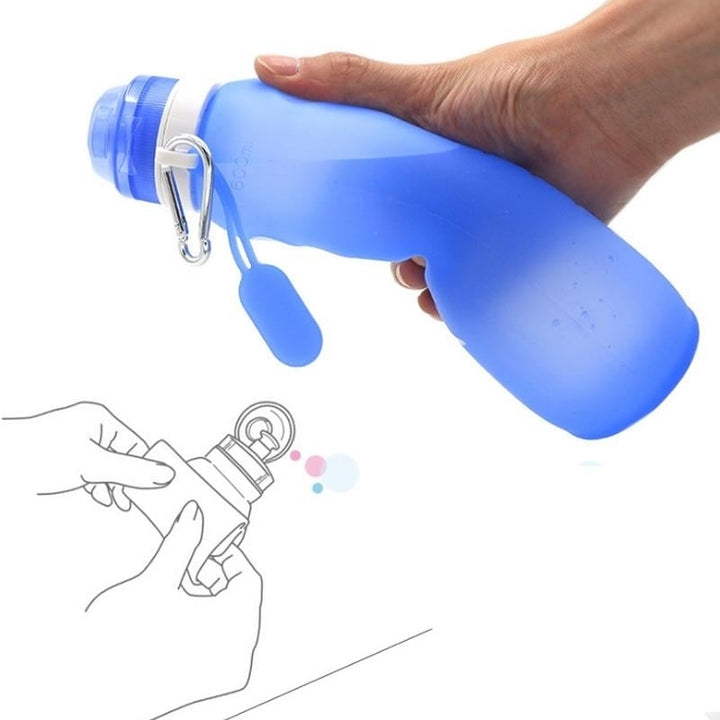 600ml Silicone Folding Water Bottle Outdoor Sports Supplies Portable Convenient Travel Anti Scalding Insulated Image 1