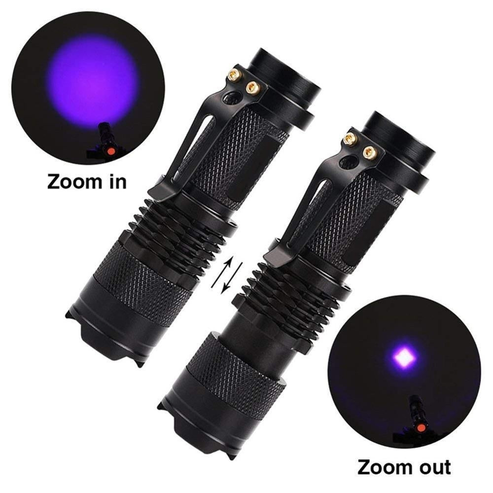 Black 365,395 Nm UV Flashlight Handheld Portable Ultraviolet Detector Image 2