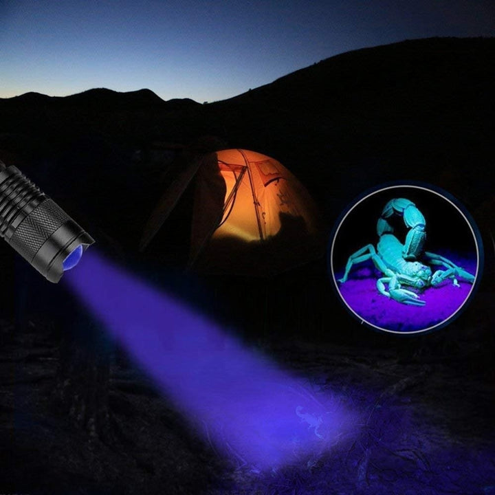 Black 365,395 Nm UV Flashlight Handheld Portable Ultraviolet Detector Image 4