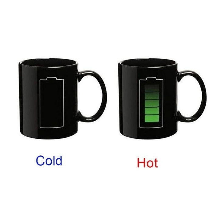 Creative Battery Magic Mug Positive Energy Color Changing Cup Ceramic Discoloration Coffee Tea Milk Mugs Novelty Image 1