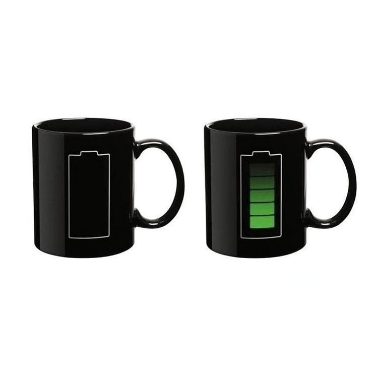 Creative Battery Magic Mug Positive Energy Color Changing Cup Ceramic Discoloration Coffee Tea Milk Mugs Novelty Image 2