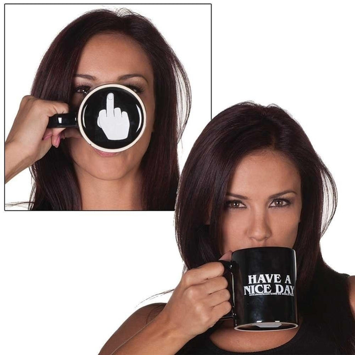 Creative Have A Nice Day Mug Middle Finger Funny Cup For Coffee Milk Tea Cups Image 1