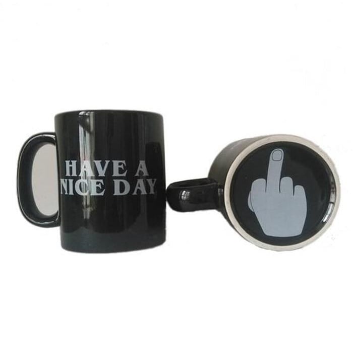 Creative Have A Nice Day Mug Middle Finger Funny Cup For Coffee Milk Tea Cups Image 4