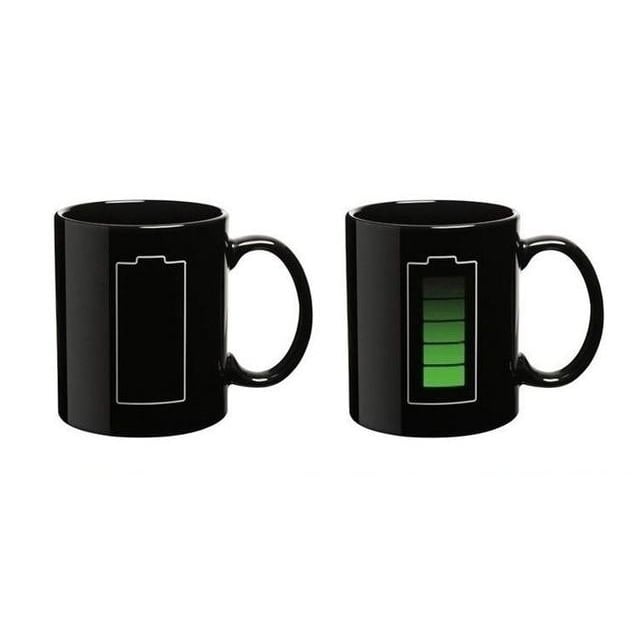 Creative Battery Magic Mug Positive Energy Color Changing Cup Ceramic Discoloration Coffee Tea Milk Mugs Novelty Image 8