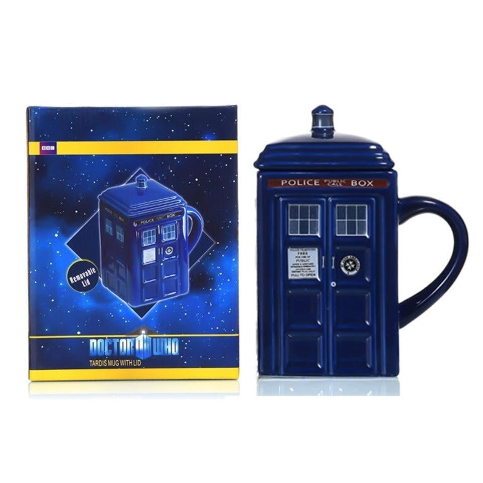 Doctor Who Tardis Police Box Ceramic Mug Cup With Lid Cover For Tea Coffee Funny Creative Presents Kids Men Image 6