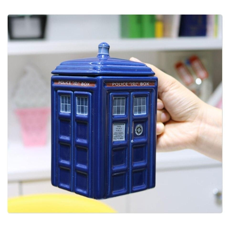 Doctor Who Tardis Police Box Ceramic Mug Cup With Lid Cover For Tea Coffee Funny Creative Presents Kids Men Image 7