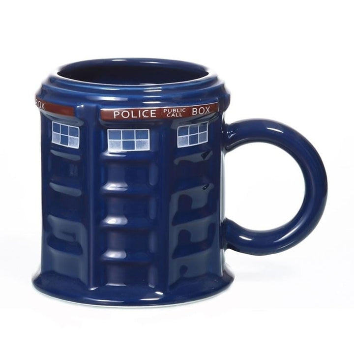 Doctor Who Tardis Police Box Ceramic Mug Cup With Lid Cover For Tea Coffee Funny Creative Presents Kids Men Image 1