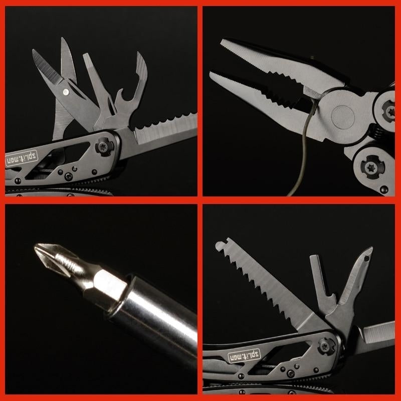 Multi Tools Folding Plier Fishing Camping Outdoor Survival EDC Gear Pocket Knife Scissors Screwdriver Bits Image 6