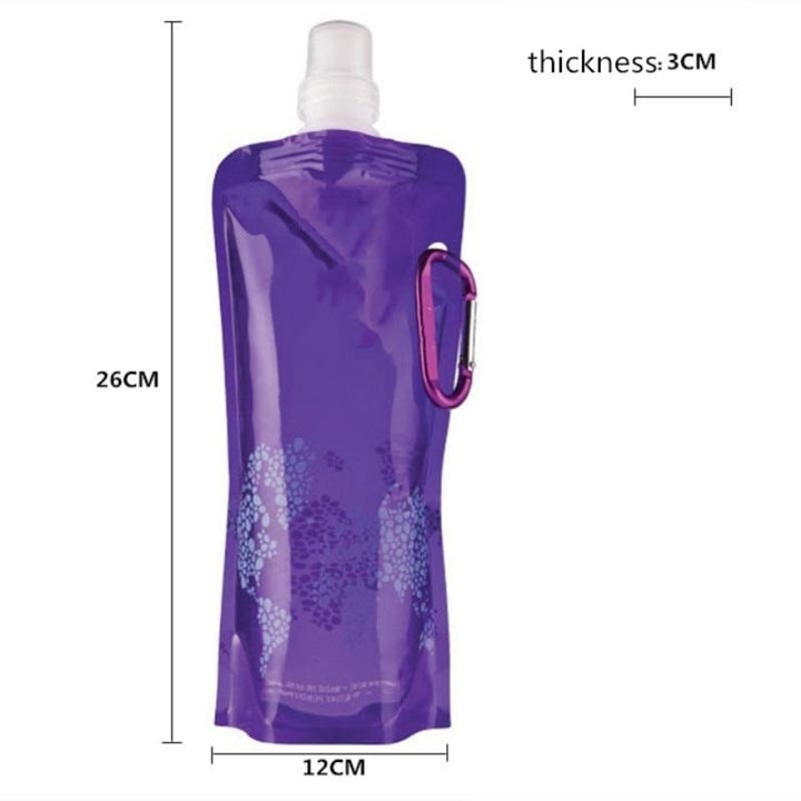 Foldable Water Bottle Bags 480ML Environmental Protection Outdoor Sports For Hiking Camping 2-packs Image 6