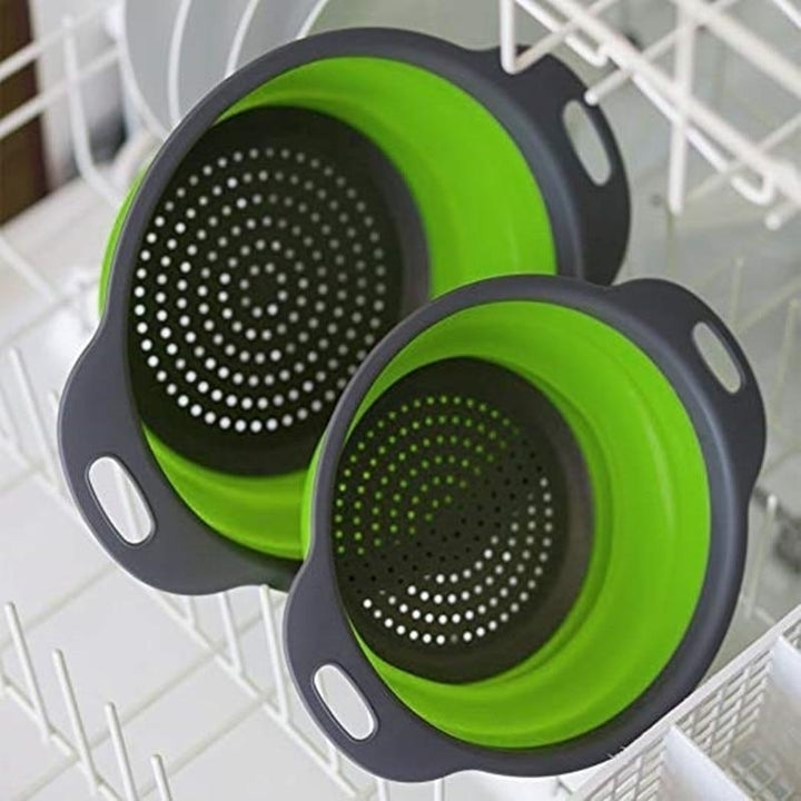 Foldable Silicone Colander Fruit Vegetable Washing Basket,DTTT Image 4