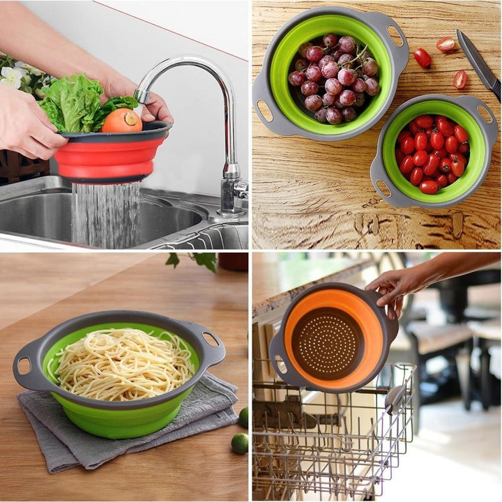 Foldable Silicone Colander Fruit Vegetable Washing Basket,DTTT Image 6