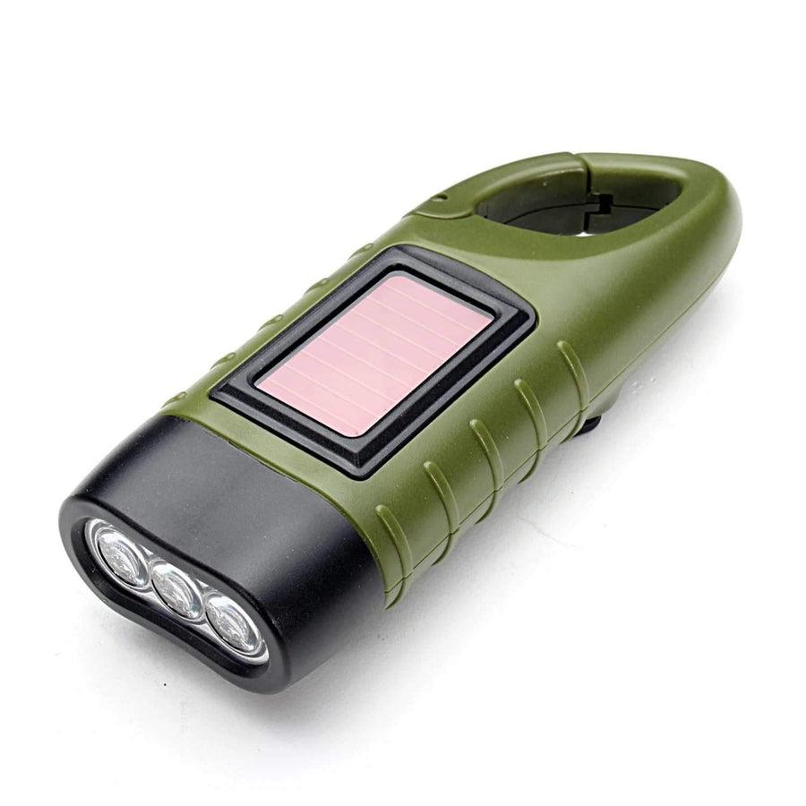 Mini Emergency Hand Crank Solar Flash Rechargeable LED Charging Powerful Light Lamp Torch For Outdoor Camping Image 1