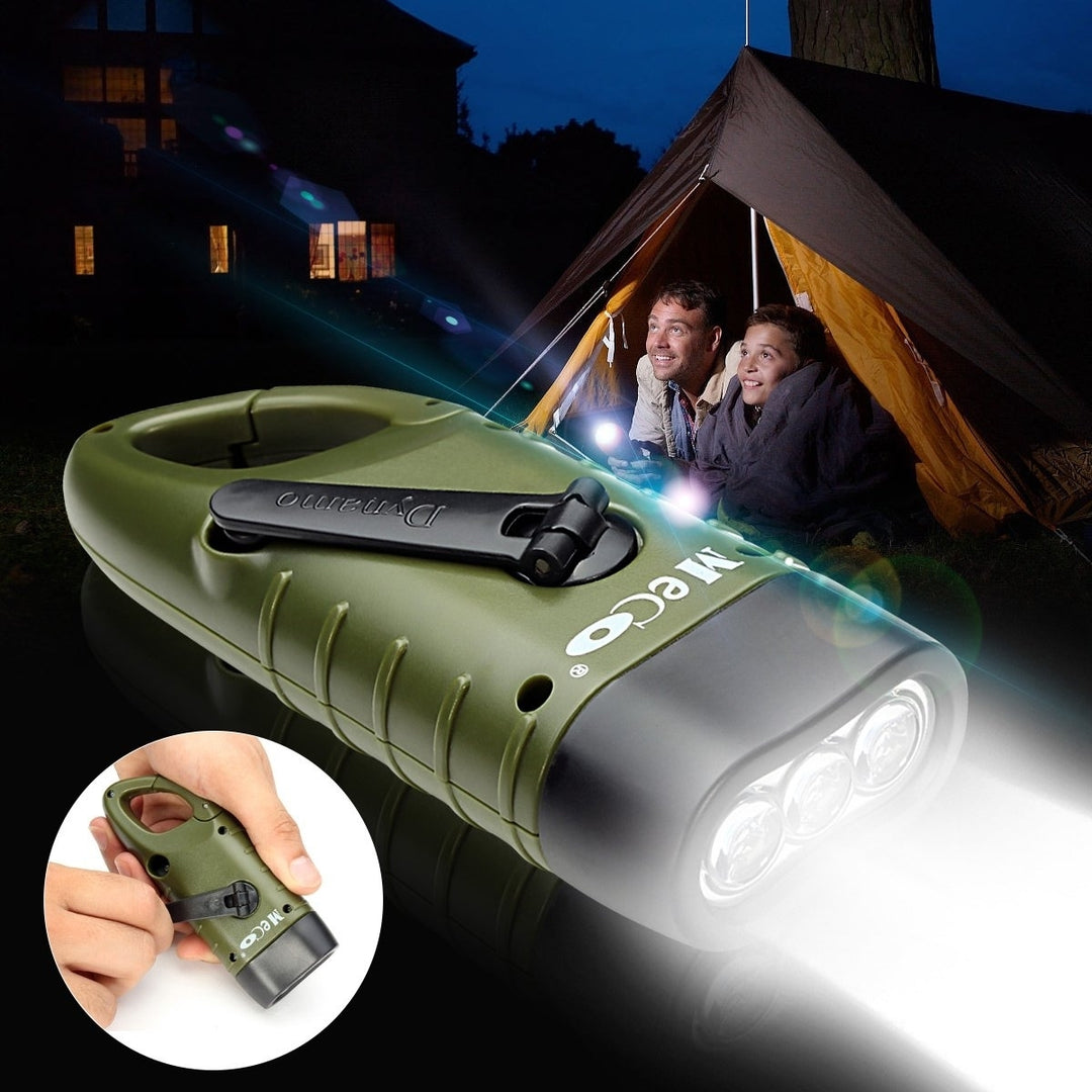 Mini Emergency Hand Crank Solar Flash Rechargeable LED Charging Powerful Light Lamp Torch For Outdoor Camping Image 3