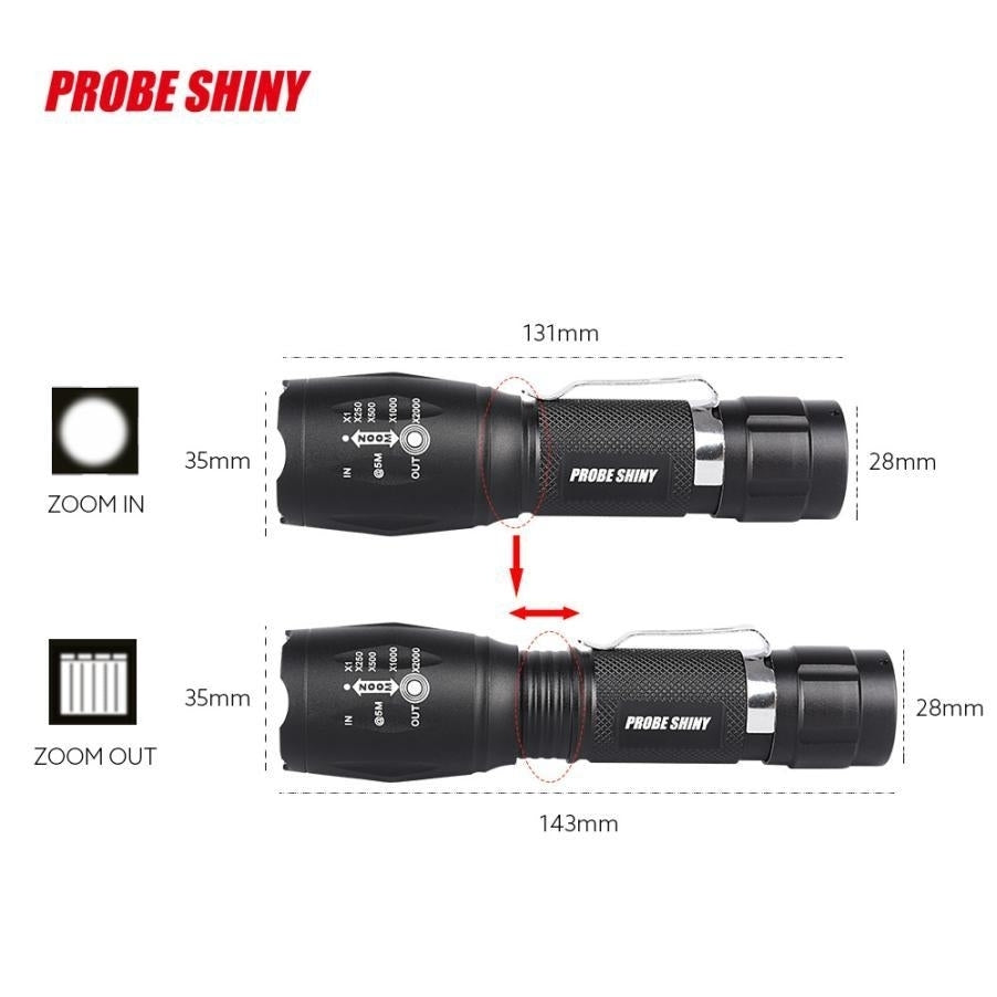 T6 LED Super Bright Adjustable Focus Flashlight Torch Zoomable 6000 Lumens Aluminum Alloy Body Image 6