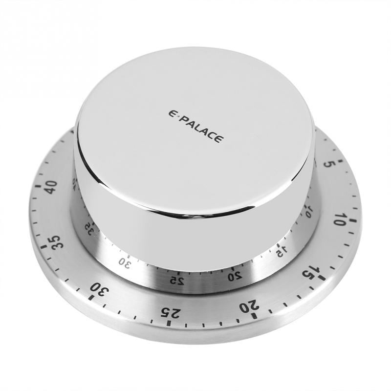 Stainless Steel Kitchen Timer With Magnetic Base Manual Mechanical Cooking Countdown Tools Gadgets (Silver) Image 7