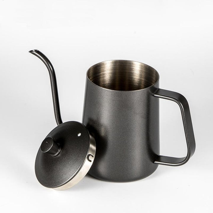 Stainless Steel Mounting Bracket Hand Punch Pot Coffee With Lid Drip Gooseneck Spout Long Mouth Kettle Teapot-600ml Image 2