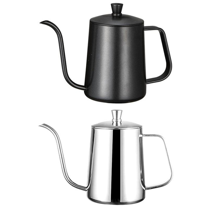 Stainless Steel Mounting Bracket Hand Punch Pot Coffee With Lid Drip Gooseneck Spout Long Mouth Kettle Teapot-600ml Image 4