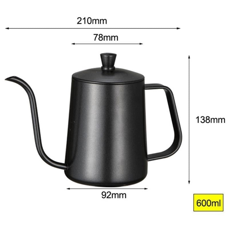 Stainless Steel Mounting Bracket Hand Punch Pot Coffee With Lid Drip Gooseneck Spout Long Mouth Kettle Teapot-600ml Image 7