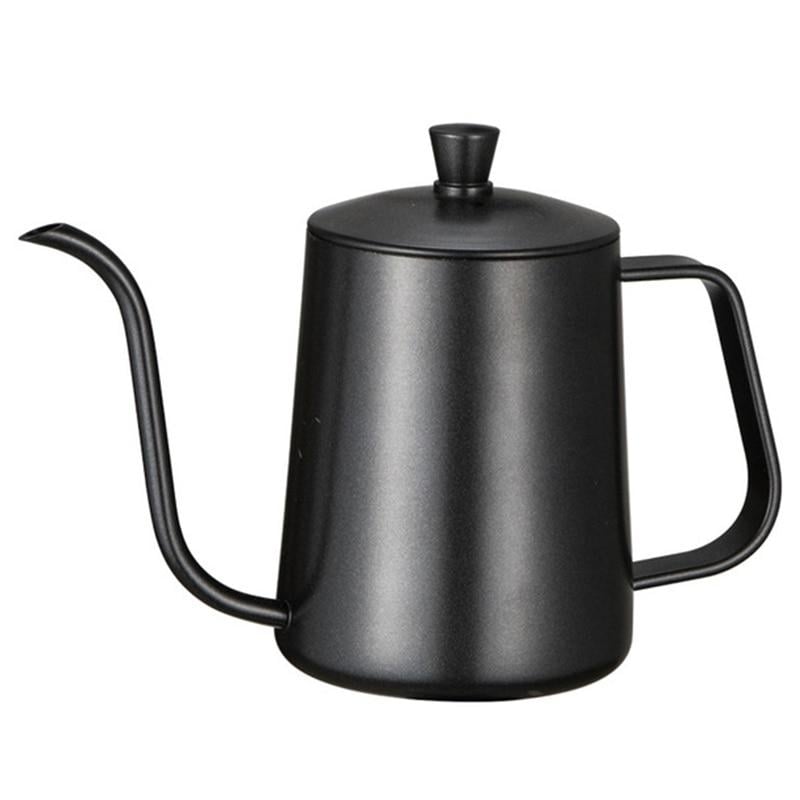 Stainless Steel Mounting Bracket Hand Punch Pot Coffee With Lid Drip Gooseneck Spout Long Mouth Kettle Teapot-600ml Image 1