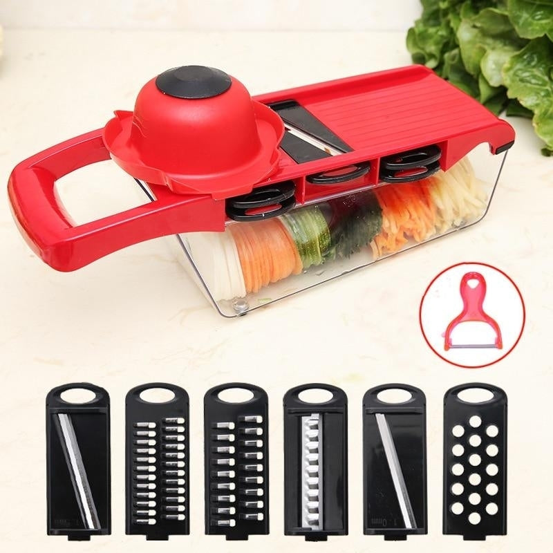 Vegetable Fruit Slicer Cutter Multi-functional Potato Carrot Peeler Grater Drain Basket Kitchen Tool Image 8