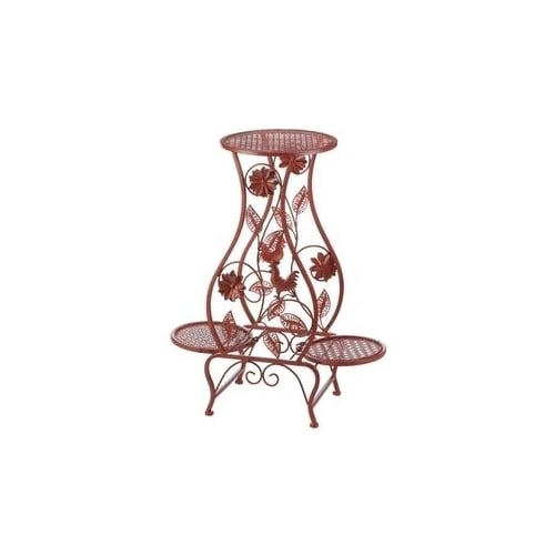 RED ROOSTER HOURGLASS TRIPLE PLANT STAND Image 1