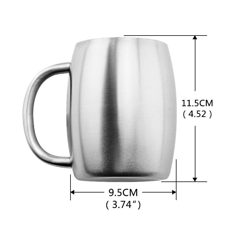 Stainless Steel Coffee Beer Double Wall Thermo Wine Tumbler Travel Mugs For Tea Cup Moscow Mule (Silver 400ml) Image 2