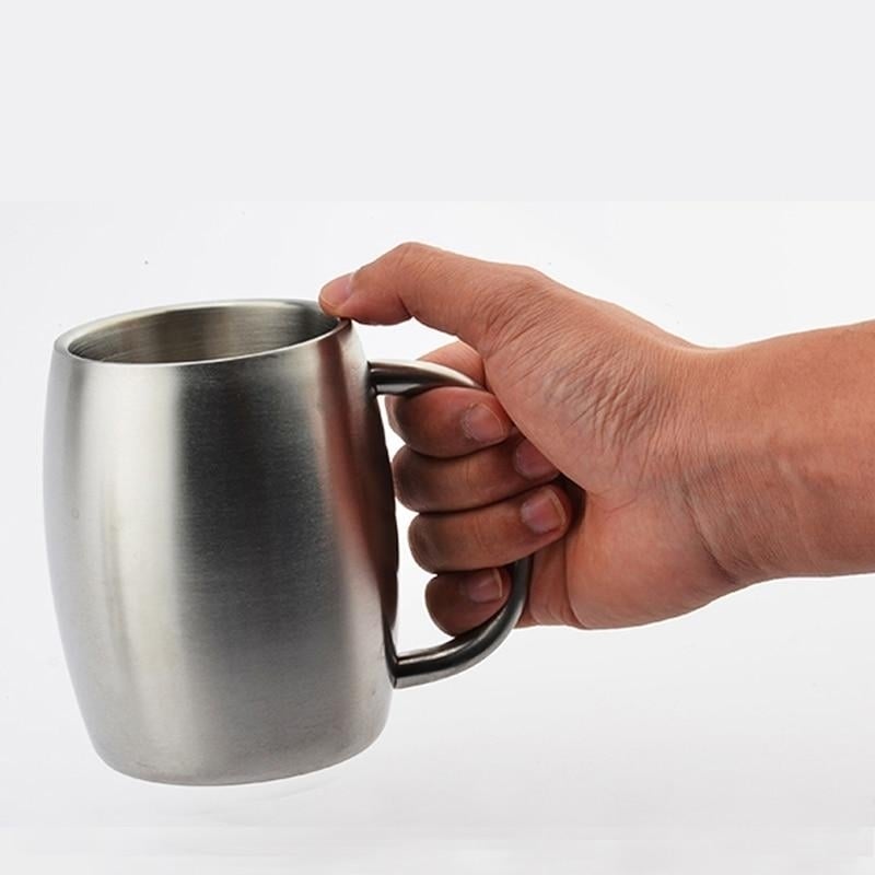 Stainless Steel Coffee Beer Double Wall Thermo Wine Tumbler Travel Mugs For Tea Cup Moscow Mule (Silver 400ml) Image 8