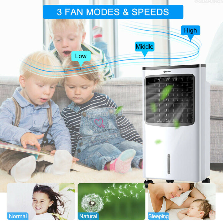 Portable Cooler Fan Filter Humidify Anion W/ Remote Control Image 7