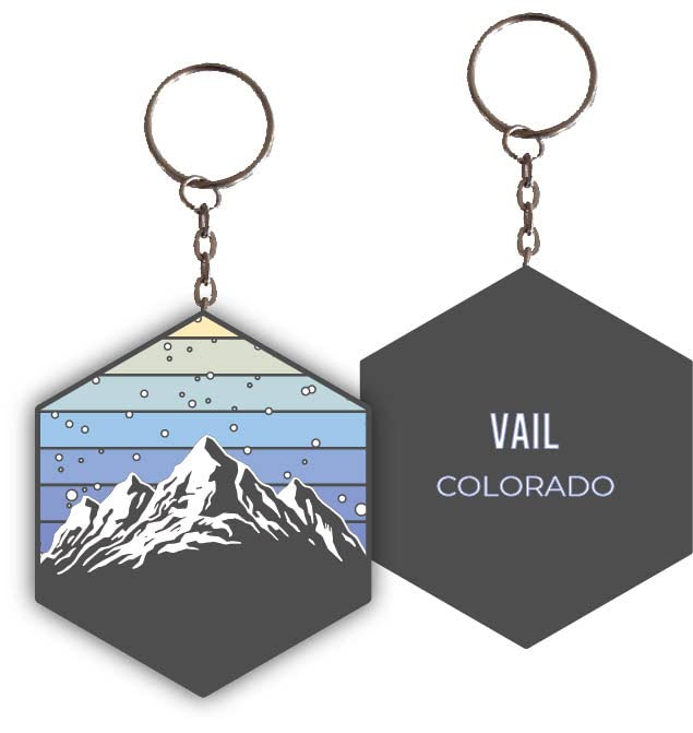 Vail Colorado Ski Snowboard Winter Adventures Metal Keychain Image 1