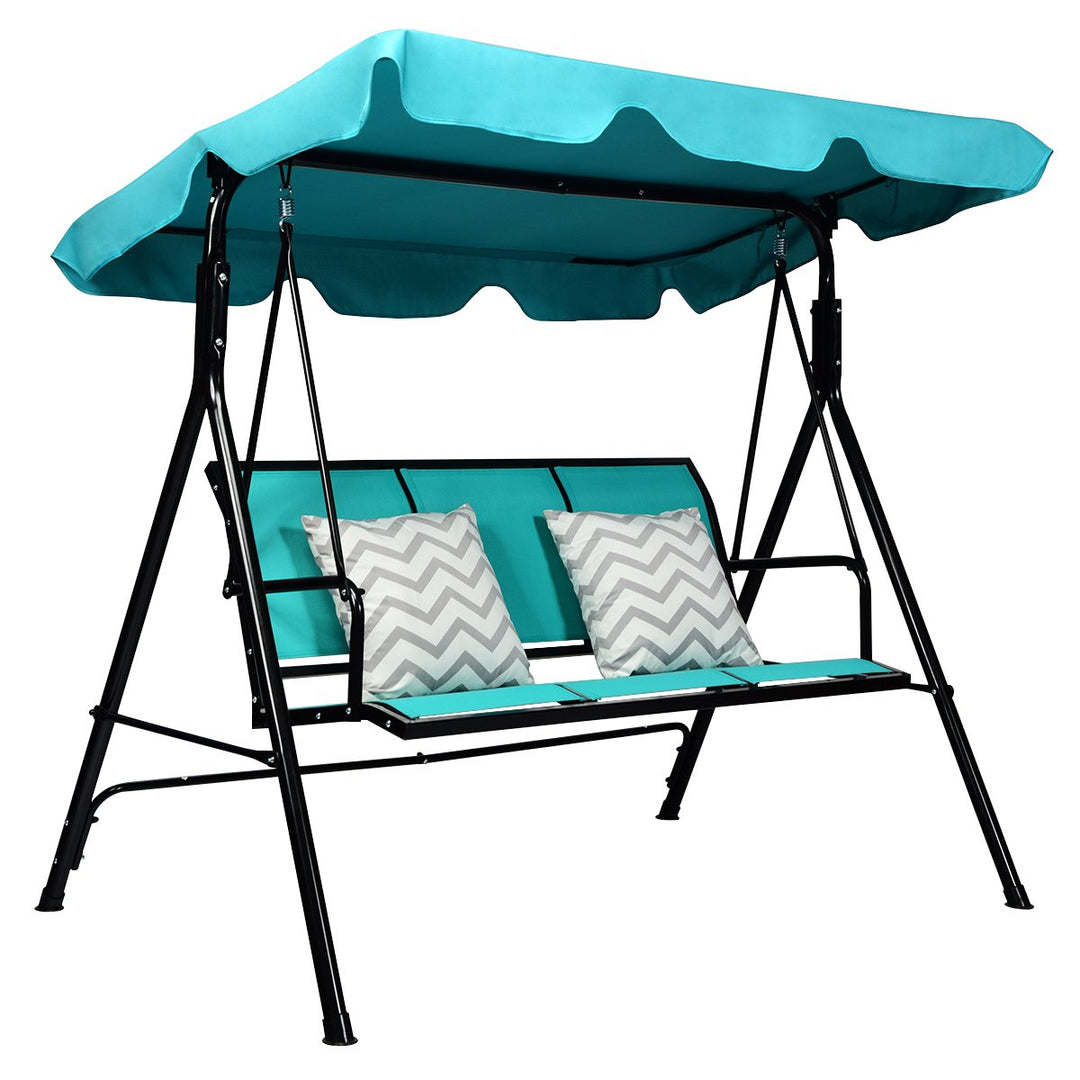 3 Person Patio Swing Canopy Yard Furniture Image 8