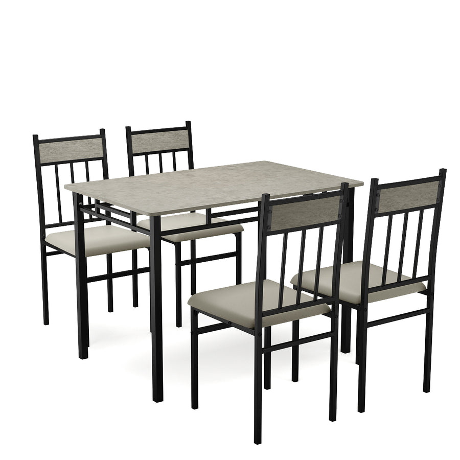 5 Piece Dining Set Faux Marble Top Table 30 and 4 Padded Seat Chairs W/ Metal Legs Image 1