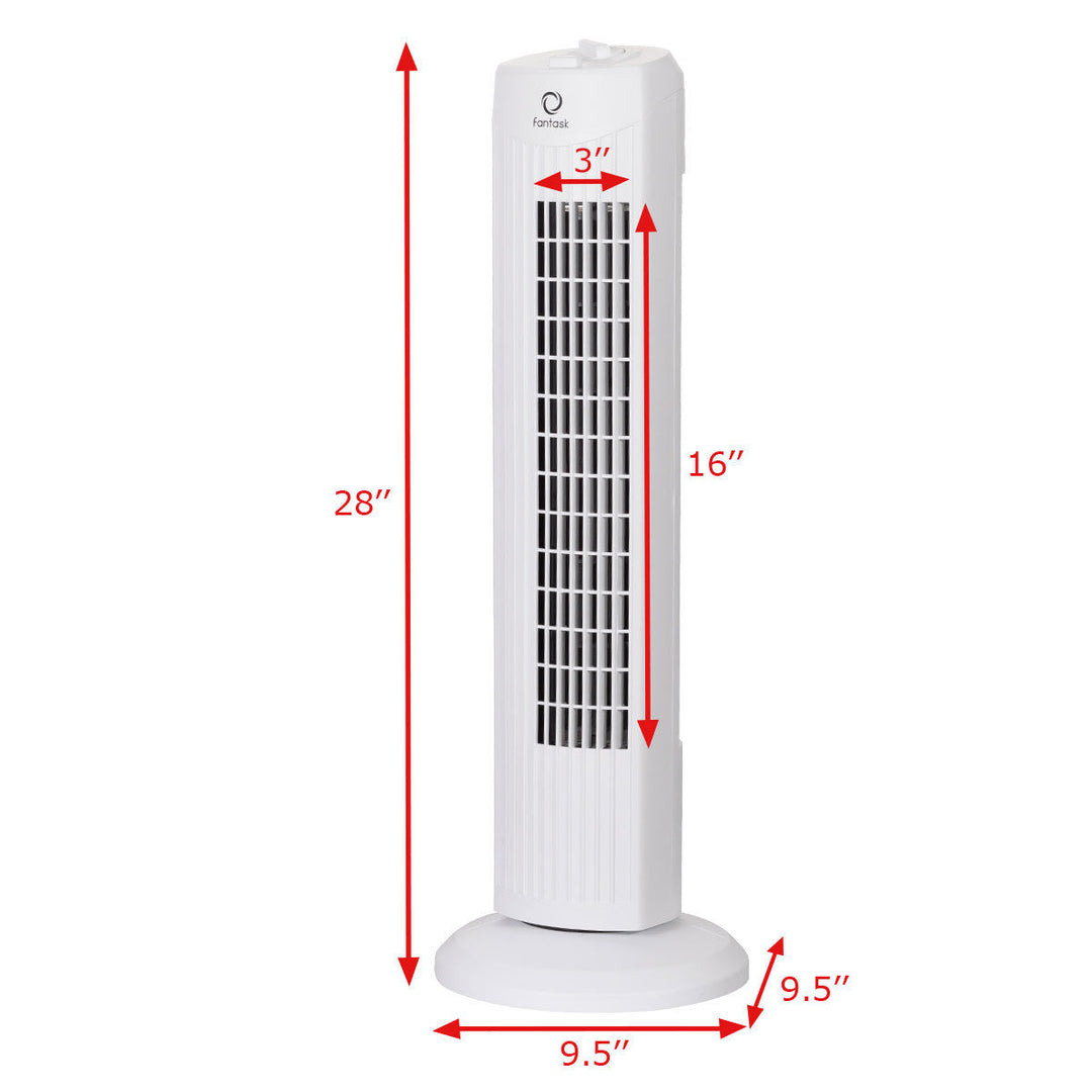 Fantask 35W 28Oscillating Tower Fan 3 Wind Speed Quiet Bladeless Cooling Room Image 10