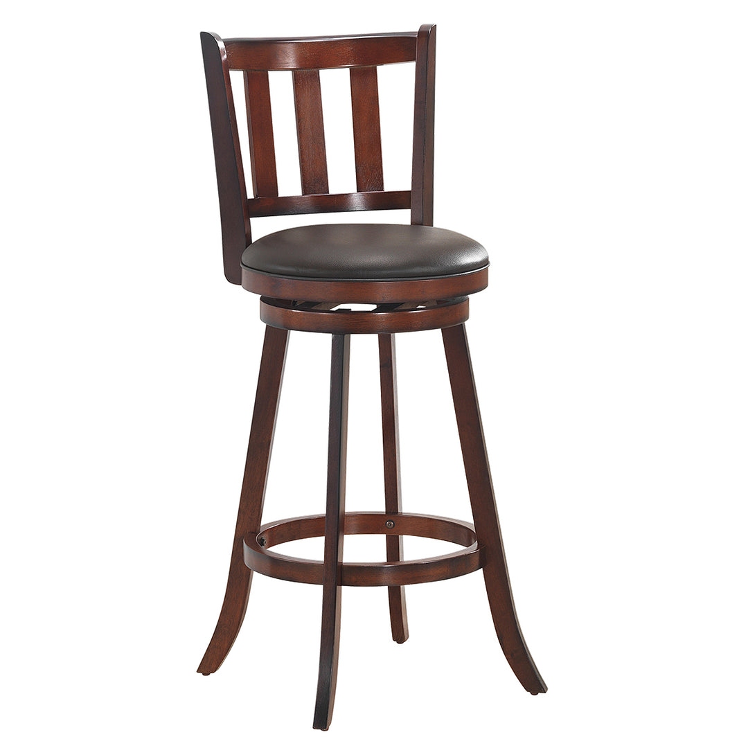 Set of 4 29.5 Swivel Bar Stool Leather Padded Dining Kitchen Pub Bistro Chair Low Back Image 8