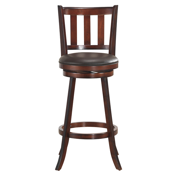 Set of 4 29.5 Swivel Bar Stool Leather Padded Dining Kitchen Pub Bistro Chair Low Back Image 9