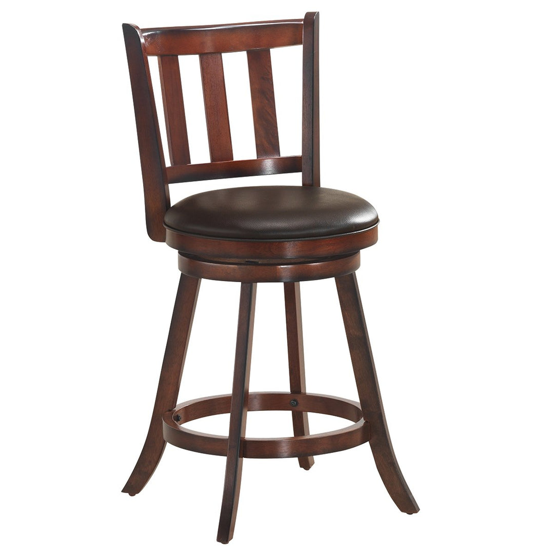 Set of 2 25 Swivel Bar stool Leather Padded Dining Kitchen Pub Bistro Chair High Back Image 9