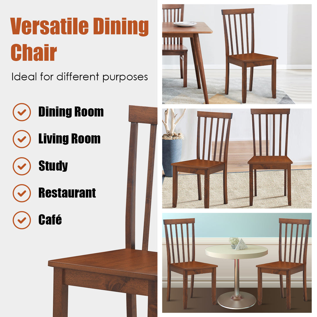 4 PCS Dining Chair Kitchen Spindle Back Side Chair with Solid Wooden Leg Image 10