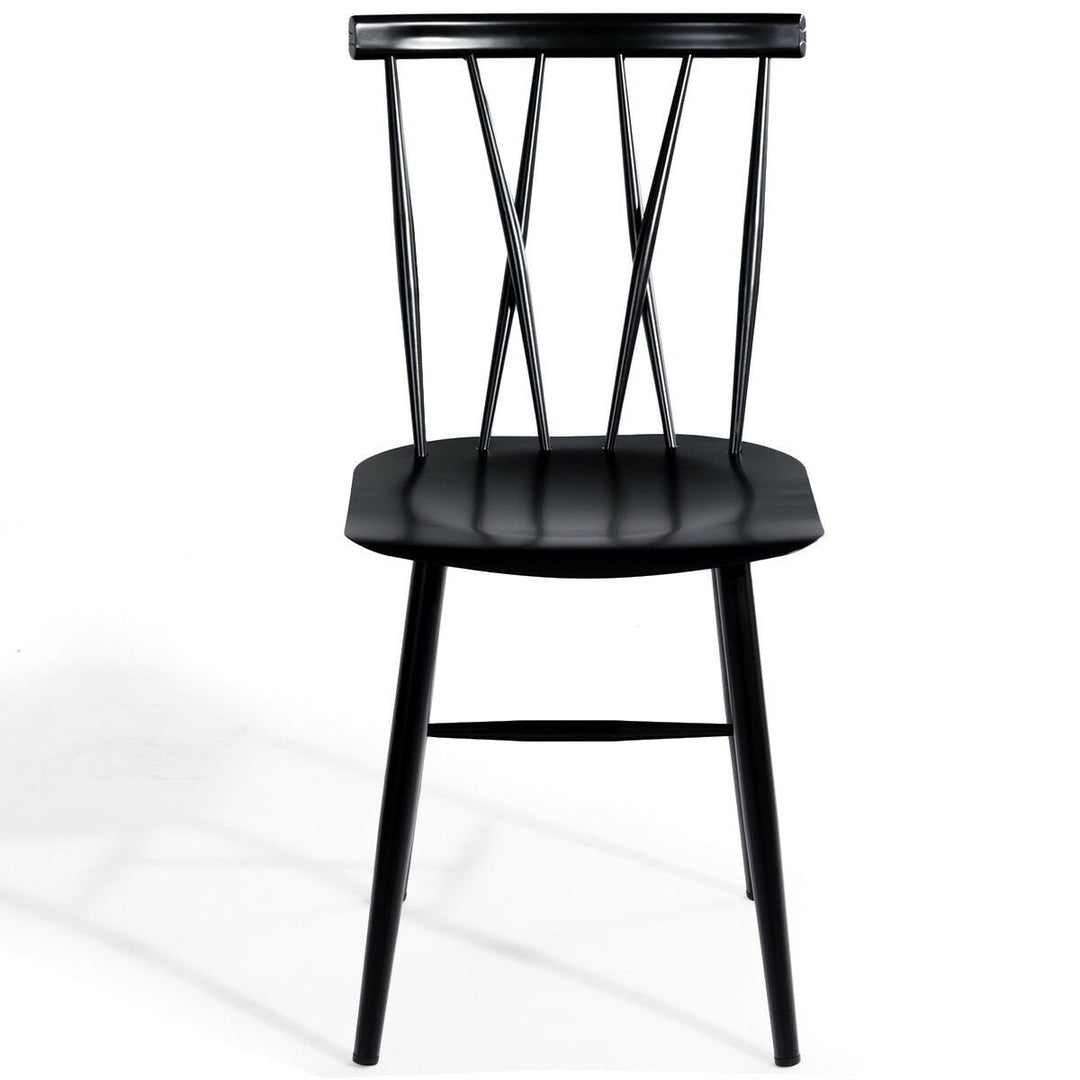 Set of 2 Dining Side Chairs Chairs Armless Cross Back Kitchen Bistro Caf Image 8