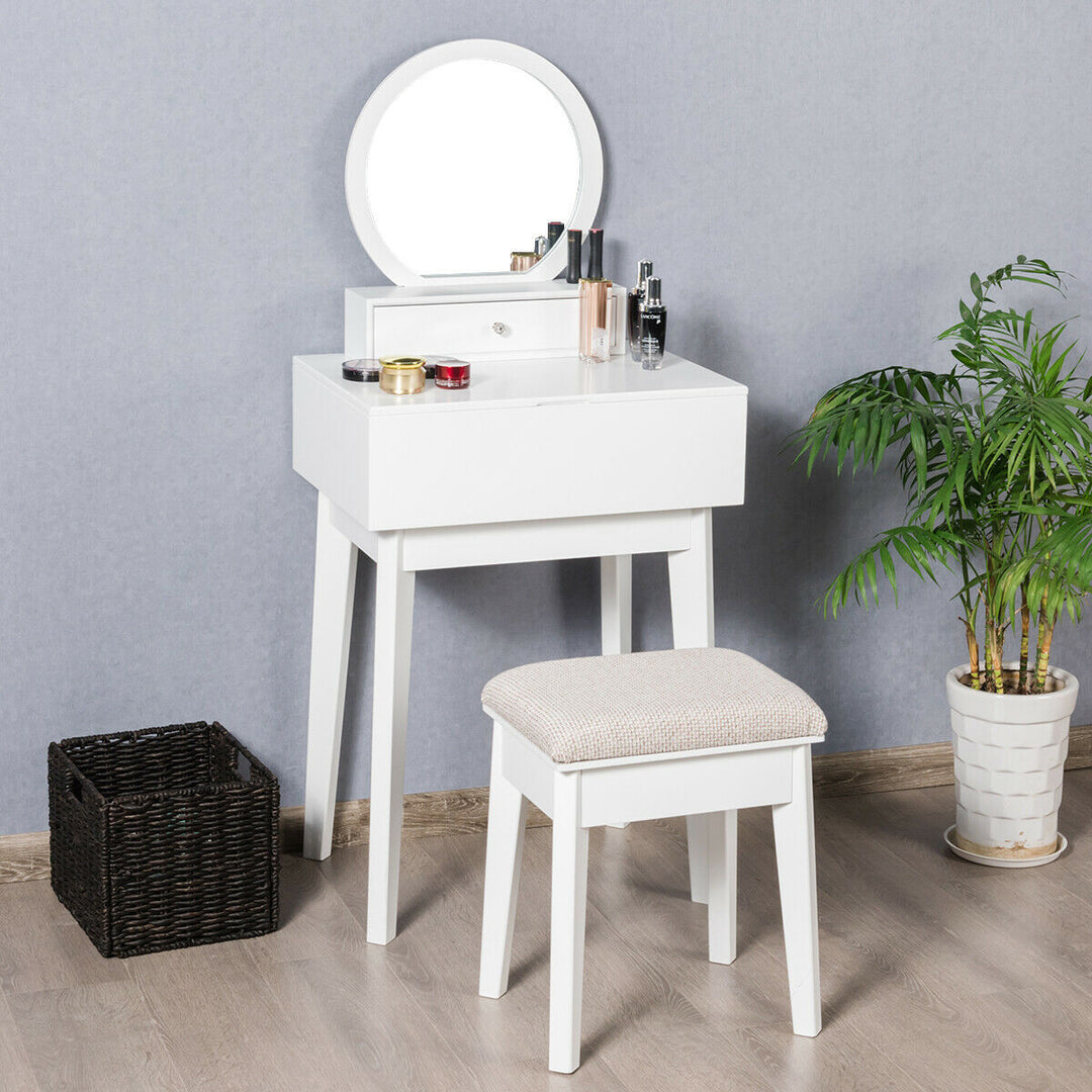 Wall Mounted Vanity Makeup Dressing Home Furniture 2Drawer Image 9