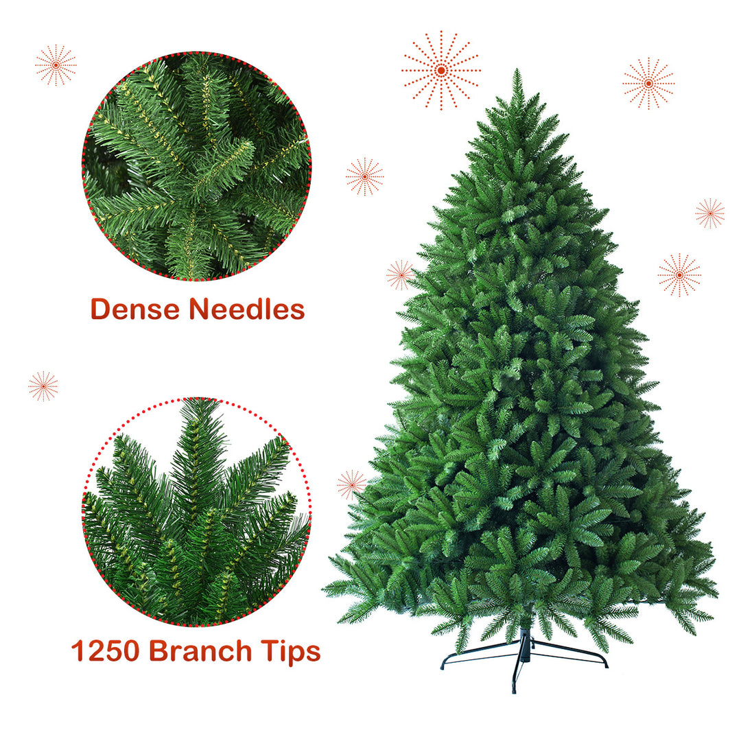 6ft Premium Hinged Artificial Christmas Fir Tree w/ 1250 Branch Tips Image 8