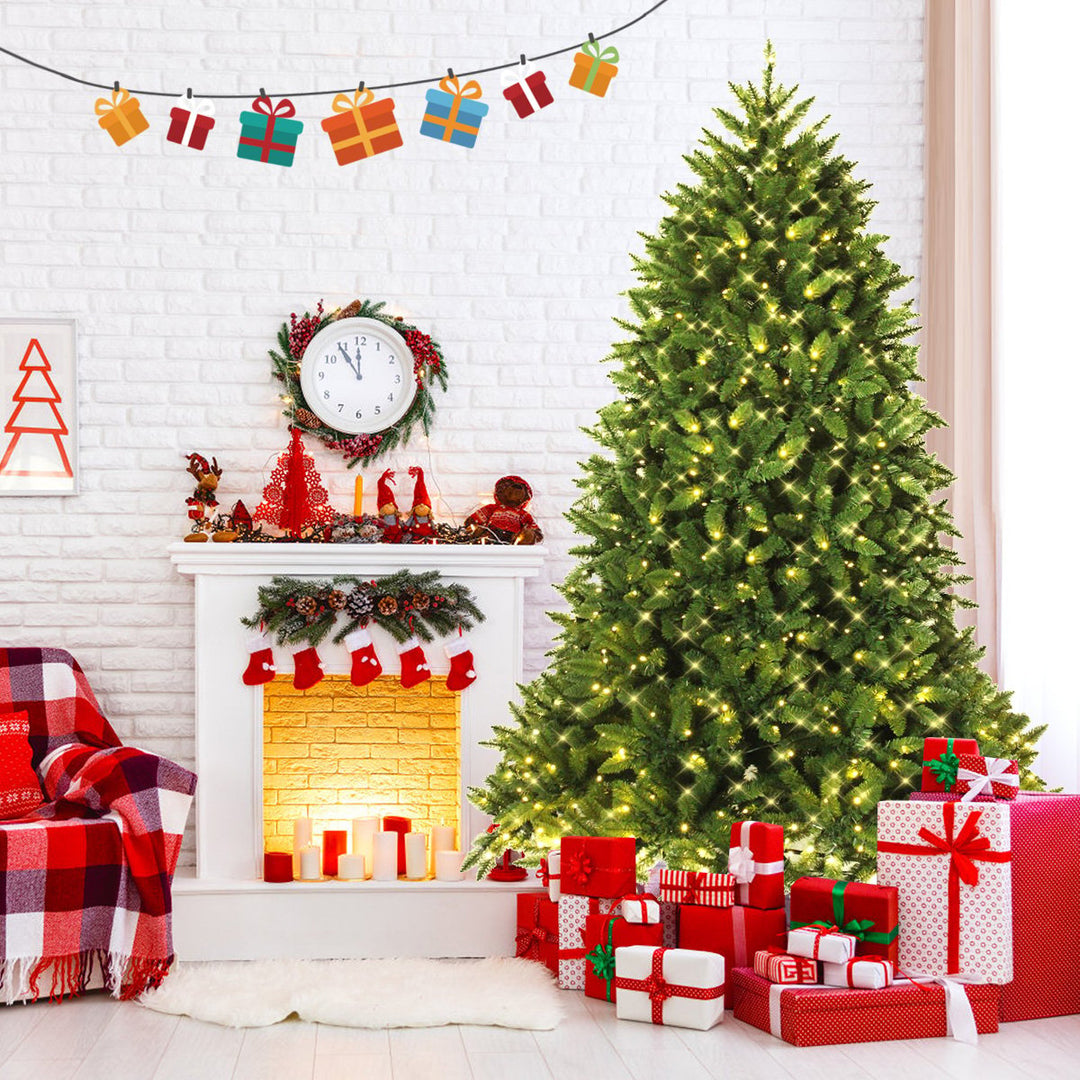 7.5ft Pre-lit PVC Christmas Fir Tree 8 Flash Mode Image 10