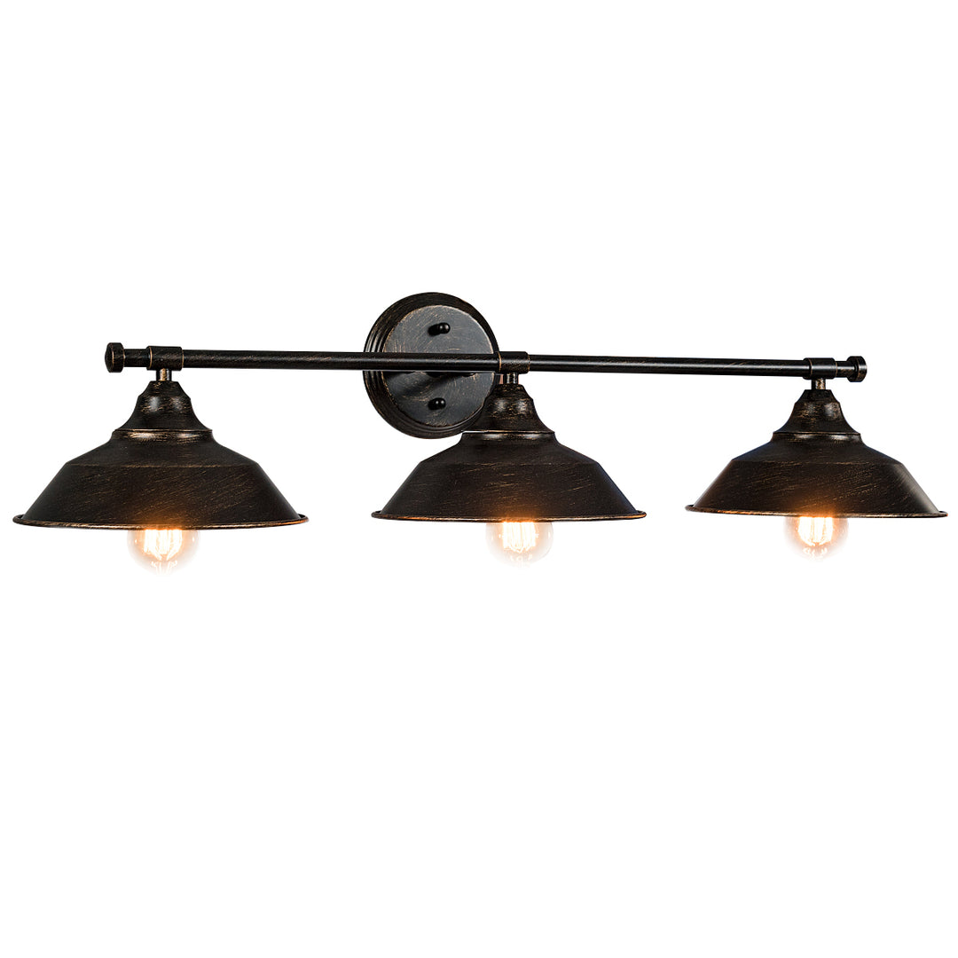 Modern Industrial 3-Light Bathroom Wall Sconce Fixture Vanity/Bathroom Wall Lamp Image 9