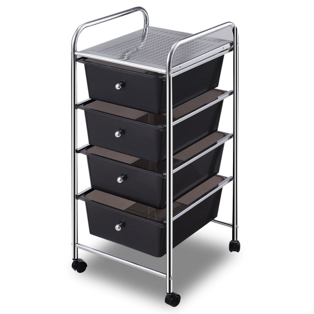 4 Drawers Metal Rolling Storage Cart Scrapbook Supply and Paper Home Office Image 9