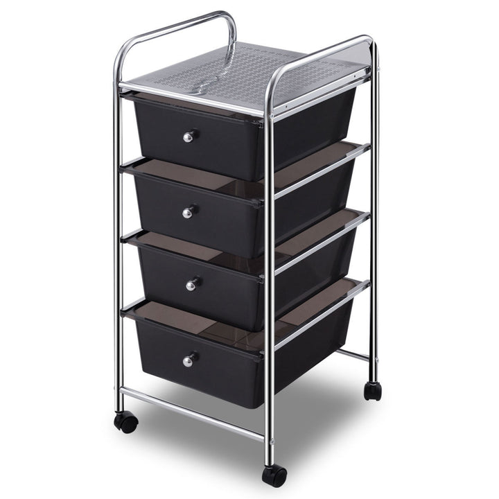 4 Drawers Metal Rolling Storage Cart Scrapbook Supply and Paper Home Office Image 9