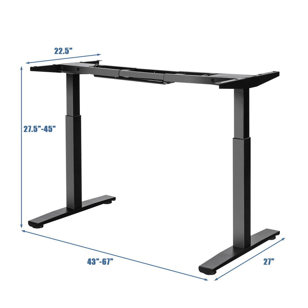 Electric Stand Up Desk Frame Dual Motor Height Adjustable Sit Stand w/Controller Image 2