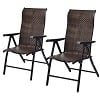 Costway Patio Rattan Folding Chair Recliner Back Adjustable Image 1