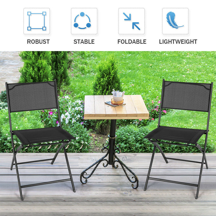 Set of 4 Outdoor Patio Folding Chairs Camping Deck Garden Pool Beach Furniture Image 7