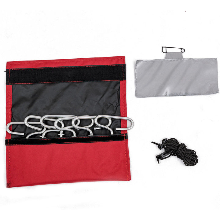 Portable Pop-up 4-person Ice Shelter Fishing Tent Shanty w/ Bag Ice Anchors Red Image 9