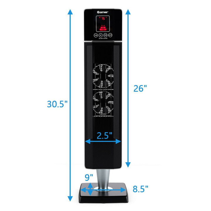 1500W Portable Oscillating Ceramic Tower Heater w/ Timer Remote Control Room Use Image 10