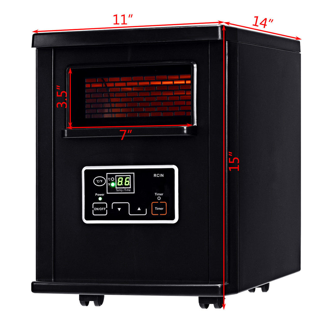 1500W Electric Portable Infrared Quartz Space Heater Remote Image 7