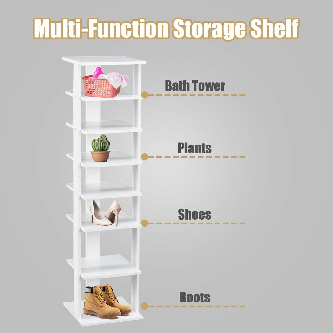 Wooden Shoes Storage Stand 7 Tiers Shoe Rack Organizer Multi-shoe Rack Shoebox Image 6